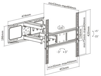 Braccio Deltaco a 3 Snodi da 32" a 55"