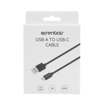 Cavo Essentials USB a Type C 3A 60W 1m Nero