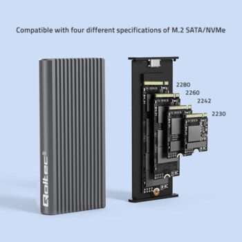 Box Qoltec per M.2 Sata/NVMe Usb-C 3.1