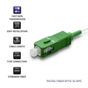 Pigtail SC/APC Monomodale G652D 0,9mm 0,5Mt