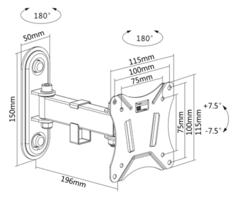 Braccio Deltaco a 2 snodi da 13" a 27"