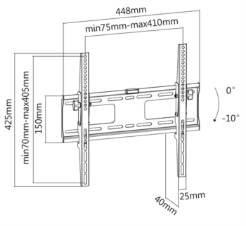 Supporto fisso Deltaco da 32" a 55"