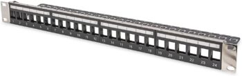 Patch Panel 24 Porte vuoto Nero