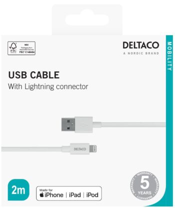 Cavo Deltaco da Lightning a Usb 2Mt MFi