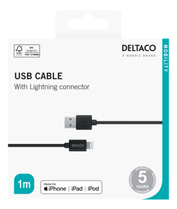 Cavo Deltaco da Lightning a Usb 2Mt