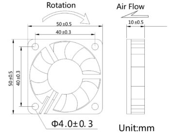 Ventola per Case 50X50X10mm 12V a 3pin