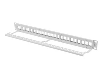 Patch Panel 24 Porte 1U vuoto Grigio