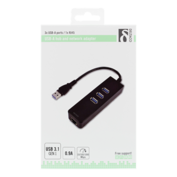 HUB USB 3.0 a 3 porte + 1 RJ45 Gigabit