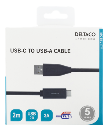 Cavo Deltaco Type C a USB 2.0 M. da 2Mt