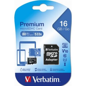 Micro SD Verbatim 16Gb con adattatore CL10