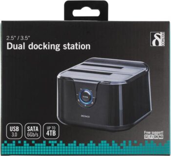 Docking Station Deltaco USB 3.0 Dual HDD