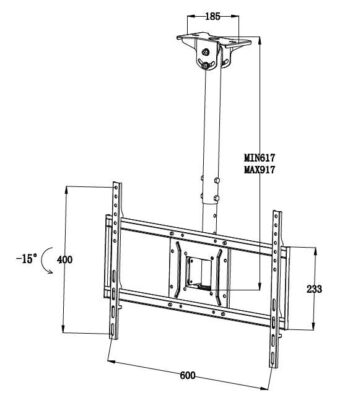 Supporto estendibile a Soffitto da 32"/55"