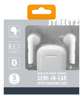 Auricolari Streetz con microfono TWS Bianco