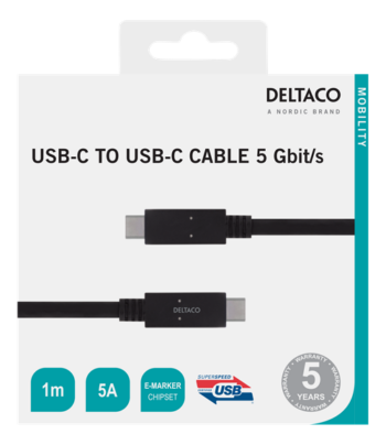 Cavo USB 2.0 Type C M/M 5 Gbs 5A da 2Mt