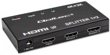 Splitter HDMI, 1 in a 2 out, 4K, nero