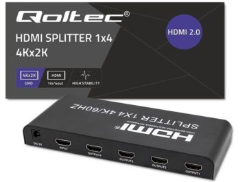 Splitter HDMI, 1 in a 4 out, 4K, HDCP nero